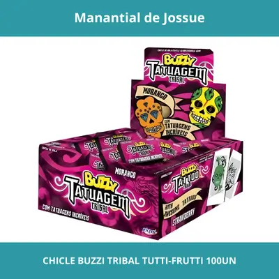 CHICLE BUZZI TRIBAL TUTTI-FRUTTI 100UN