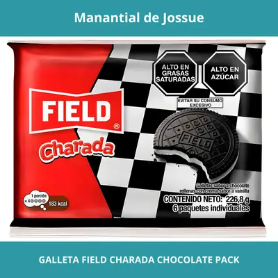 GALLETA FIELD CHARADA CHOCOLATE PACK X6