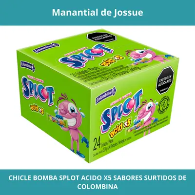 CHICLE BOMBA SPLOT ACIDO X5SABORES SURTIDOS DE COLOMBINA