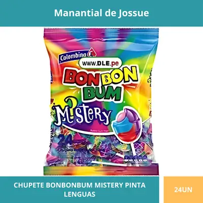 CHUPETE BONBONBUM MISTERY PINTA LENGUAS X24