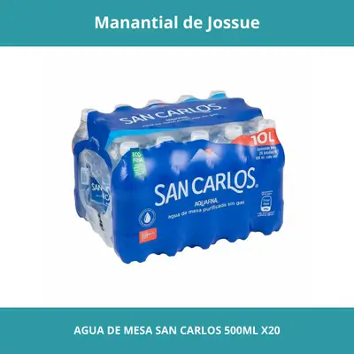 AGUA DE MESA SAN CARLOS CONT.NETO 500ML X20