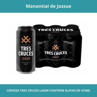 CERVEZA TRES CRUCES LAGER CONTIENE 6LATAS DE 473ML