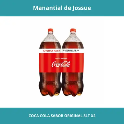 COCA COLA SABOR ORIGINAL CONT. NETO 3LT X2