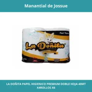 LA DOÑITA PAPEL HIGIENICO PREMIUM DOBLE HOJA  40MT X4ROLLOS X6