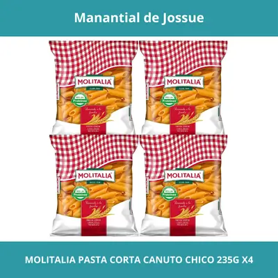 MOLITALIA PASTA CORTA CANUTO CHICO PESO NETO 235G X4