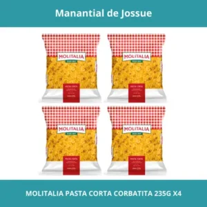 MOLITALIA PASTA CORTA CORBATITA PESO NETO 235G X4