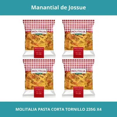 MOLITALIA PASTA CORTA TORNILLO PESO NETO 235G X4