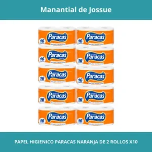 PAPEL HIGIENICO PARACAS NARANJA DE 2ROLLOS X10