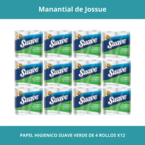 PAPEL HIGIENICO SUAVE VERDE DE 4ROLLOS X9