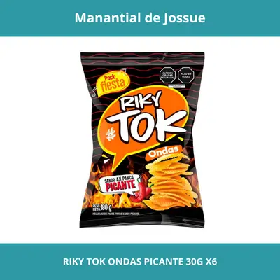 RIKY TOK ONDAS PICANTE PESO NETO 30G X6