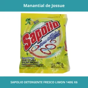 SAPOLIO DETERGENTE FRESCO LIMON CONT.NETO 140G X6